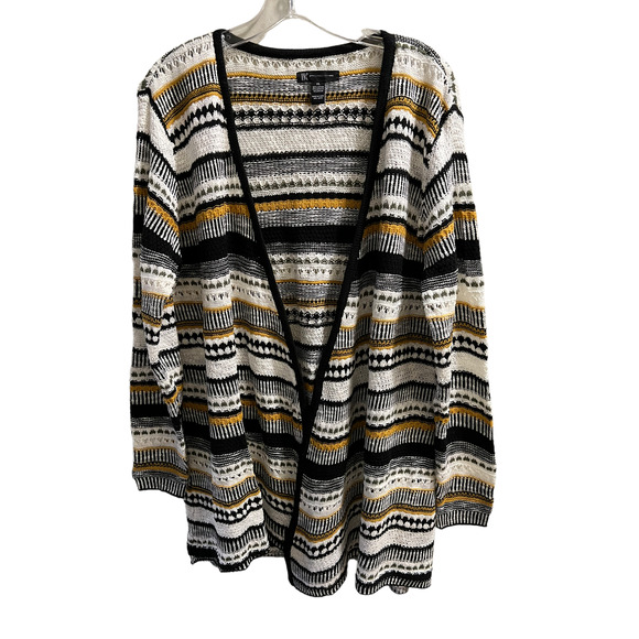 INC International Concept, Open Woven Stripes Cardigan, XL - Picture 6 of 6